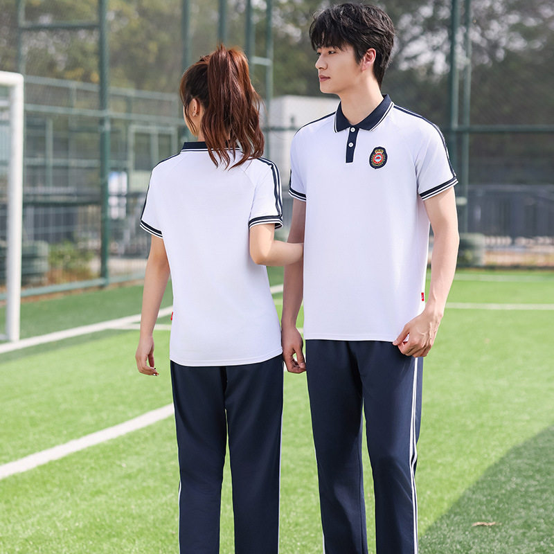 校服夏装中学生短袖套装初高中班服T恤男女学院风团体军训服半袖