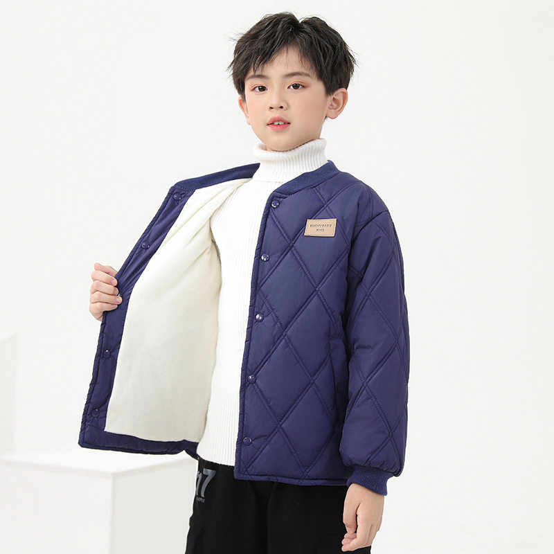儿童棉服秋冬季儿童羽绒棉服外套男童女童中大童校服内胆外穿棉袄