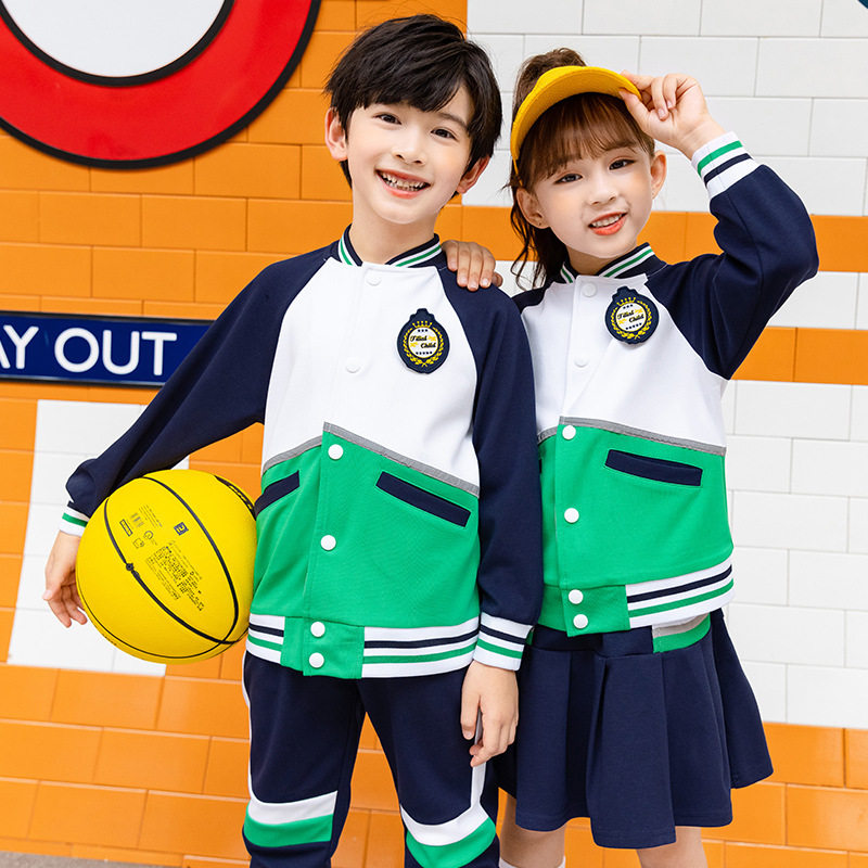 幼儿园园服春秋装新款儿童棒球服英伦风套装中小学生校服班服批发