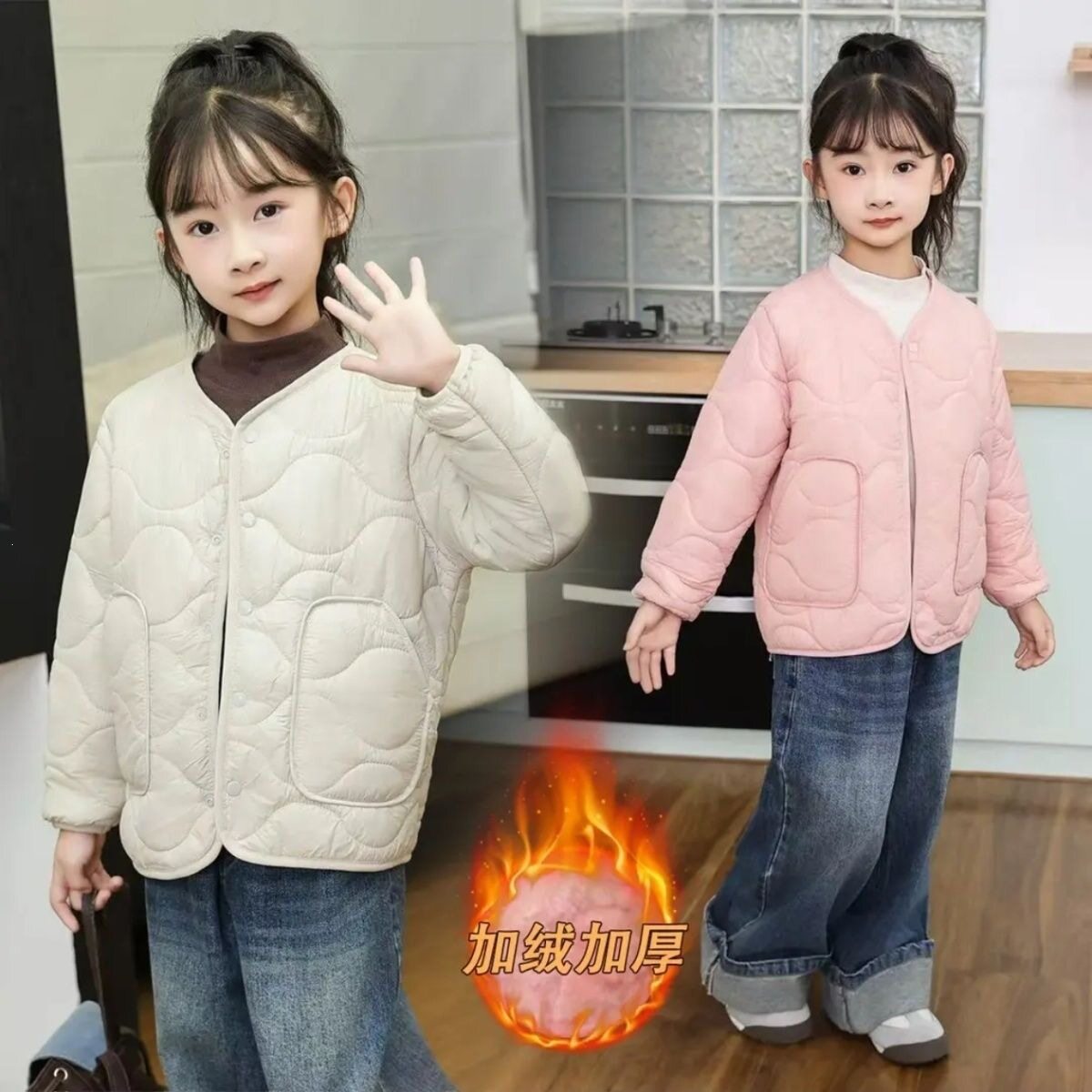 儿童棉服学生校服棉内胆男女童加厚棉服中大童棉袄外套秋冬季