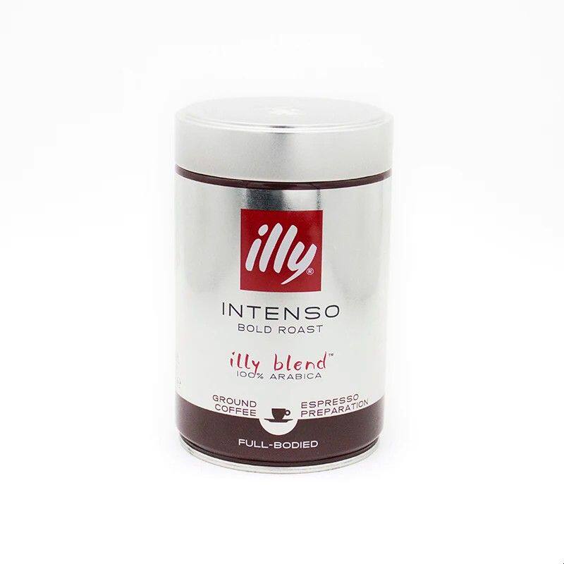 新货illy意利深度烘焙咖啡粉低因粉250g意式浓缩手冲滴漏法压摩卡