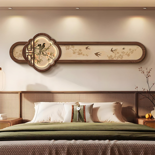 中古风卧室装饰画画花鸟画画床头画画挂画画高级感民宿主卧房间背
