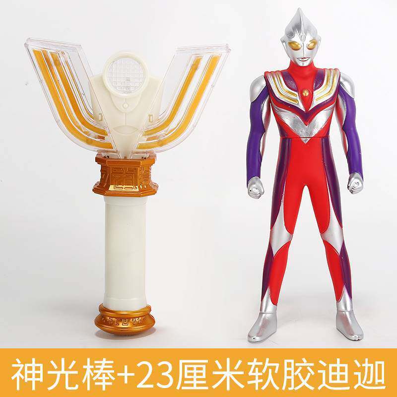 울트라 맨 TIGA 변압기 라이트 다크 디바인 라이트 스틱 소환사 인형 모델 선물 선물 소년 장난감