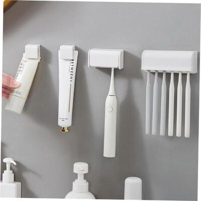 Punch-free Wall-mounted Toothbrush Holder Toothpaste Holder