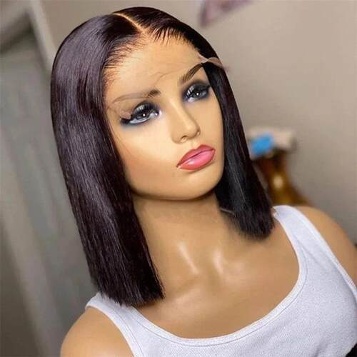 Brazilian 13*4 Lace Front Wig Short Human Hair Wigs Remy