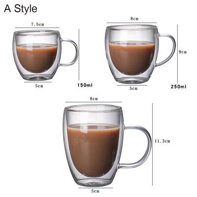 double coffee mugs drinking glass tea cup drinkware milk mug
