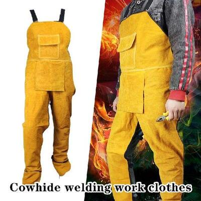 Cowhide Welder Apron Heat Insulation Protective Overalls