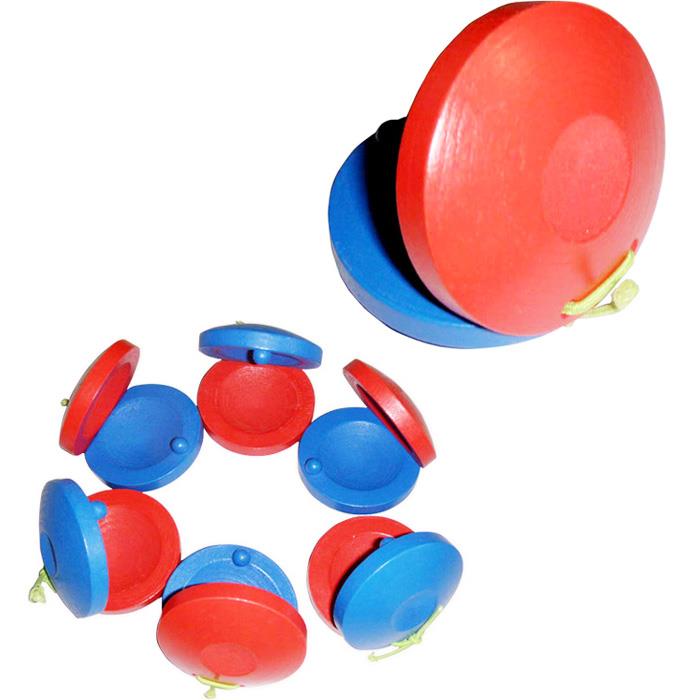 wooden red&blue Castanets Musical Instrument toy for kids