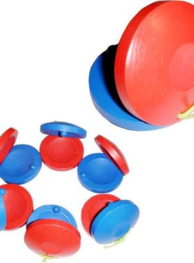 wooden red&blue Castanets Musical Instrument toy for kids
