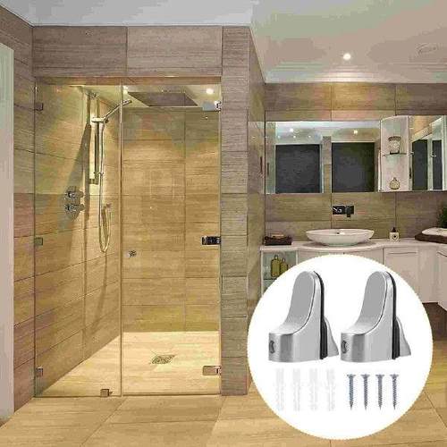 2 Pcs Partition Shelf Clamps Glass Holder Clip Bracket