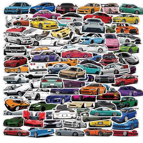 10/30/50/100PCS Retrofit Racing Car Graffiti Stickers Lapto
