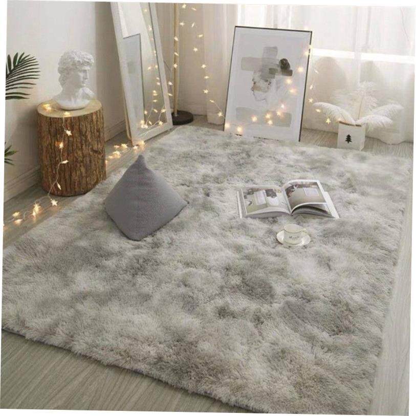 Grey Carpet Tie Dyeing Plush Soft Carpets For Living Room Be