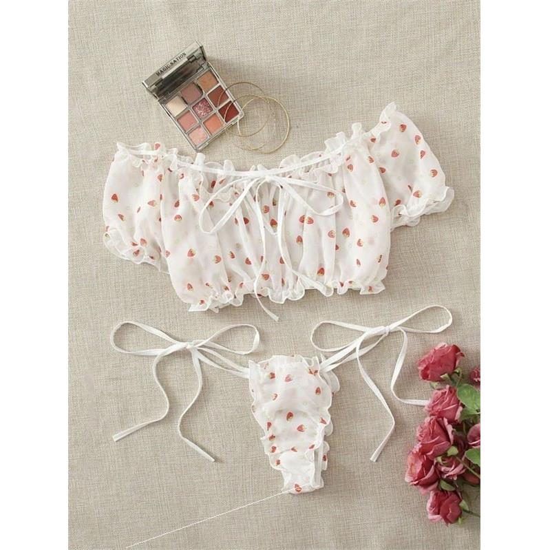 Erotic lingerie Sexy women's strapless mesh underwear s