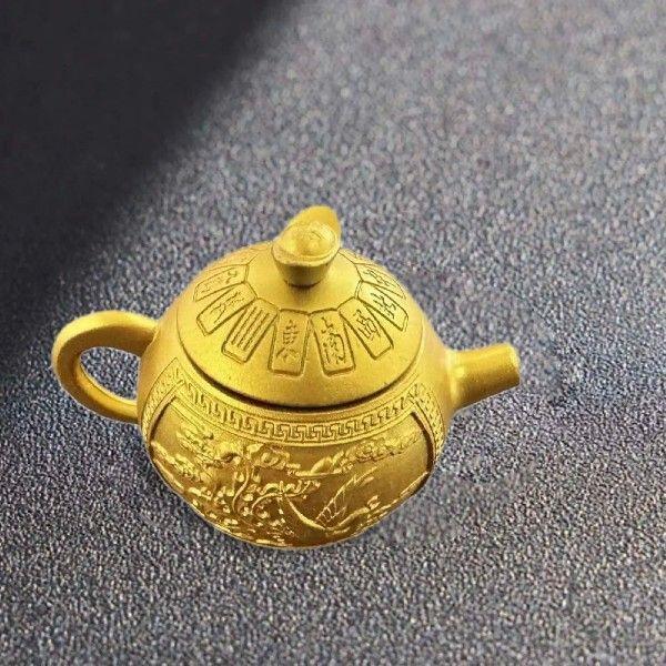 Small Teapot Sculpture Chinese Teapot Statue Handle Pot