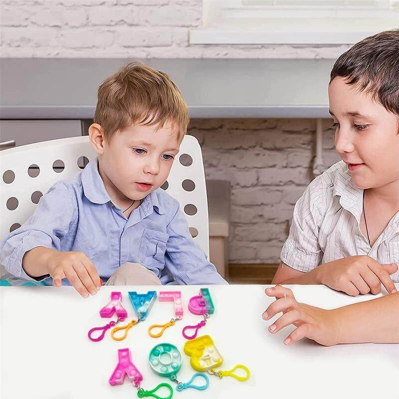 Mini pop it bubble Letter Keychain PopIt Fidget toy英文字母