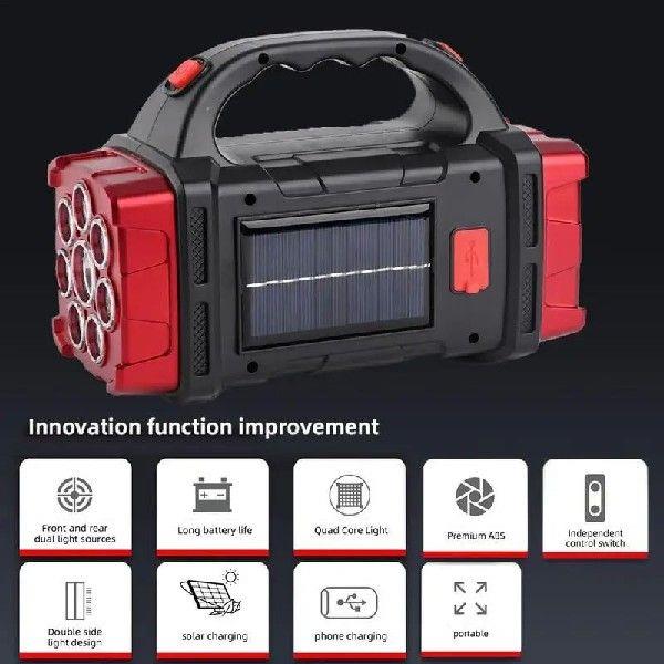 Powerful Solar LED Flashlight With COB Work Light 4 Gear