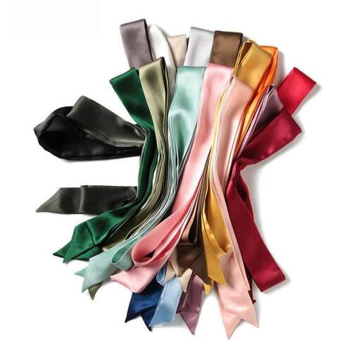 Luxury Simulated Silk Skinny Scarf 2025Bag Handle Ribbon Lad