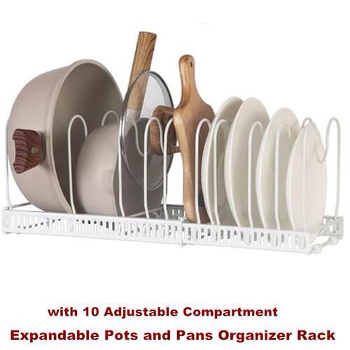 Expandable Pots Pans Organizer Rack Kitchen Cabinet Holder