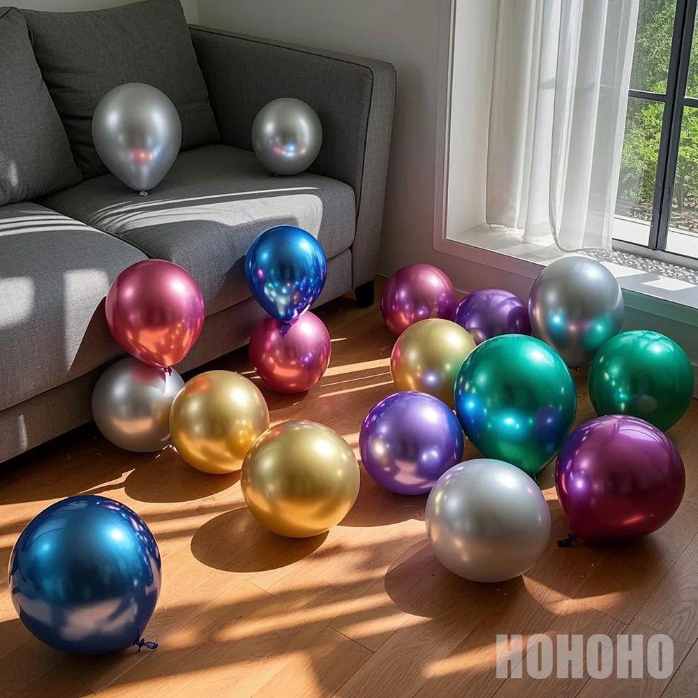 30pcs Very Beautiful Metallic Balloons 5/10/12 Inch Gold Sil
