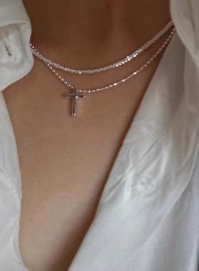 Cross Pendant necklace clavicle chain十字架吊坠项炼锁骨炼女