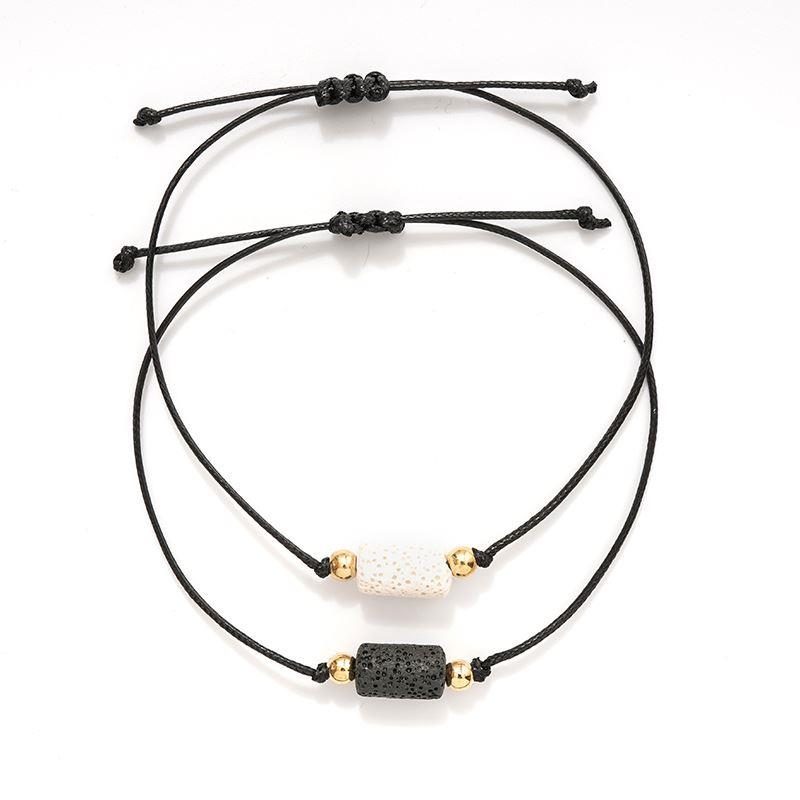 New Charm Bracelet For Friendship Couples 2pcs/set Volcanic