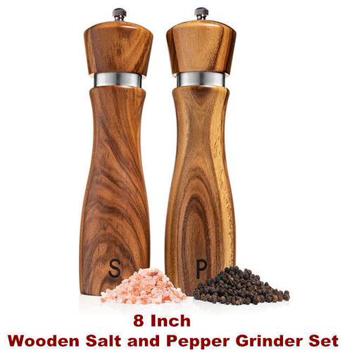 Wooden Salt and Pepper Grinder Refillable Manual Mills