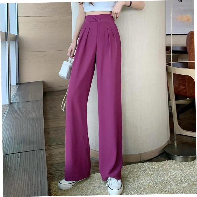 Wide leg pants for women's summer thin high waist suit p