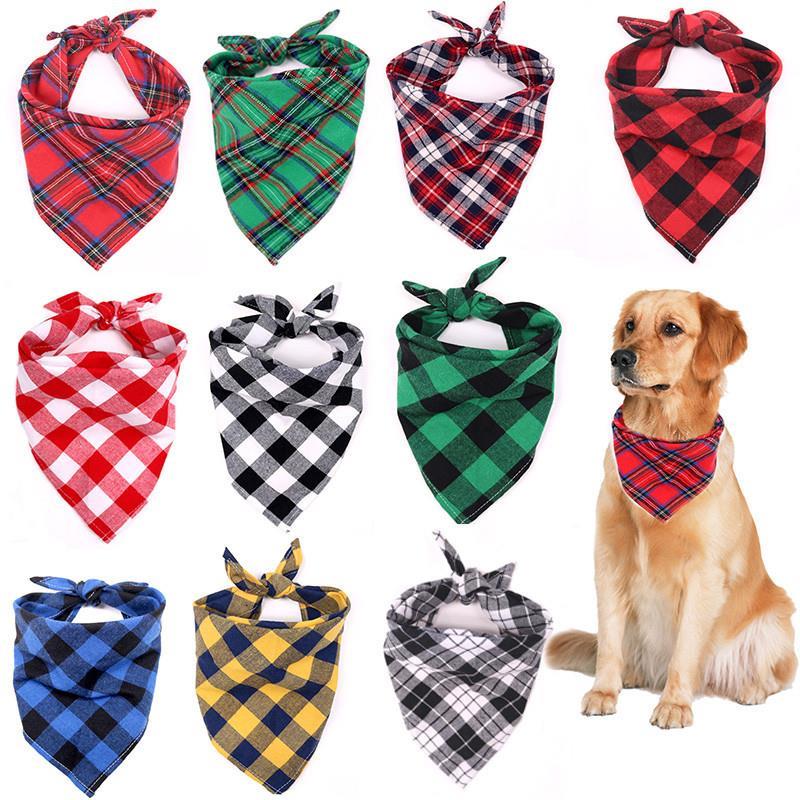 Classic Red Black Plaid Pet Dog Bandana Cat Puppy Kerchief P