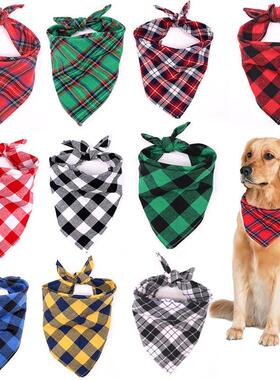 Classic Red Black Plaid Pet Dog Bandana Cat Puppy Kerchief P