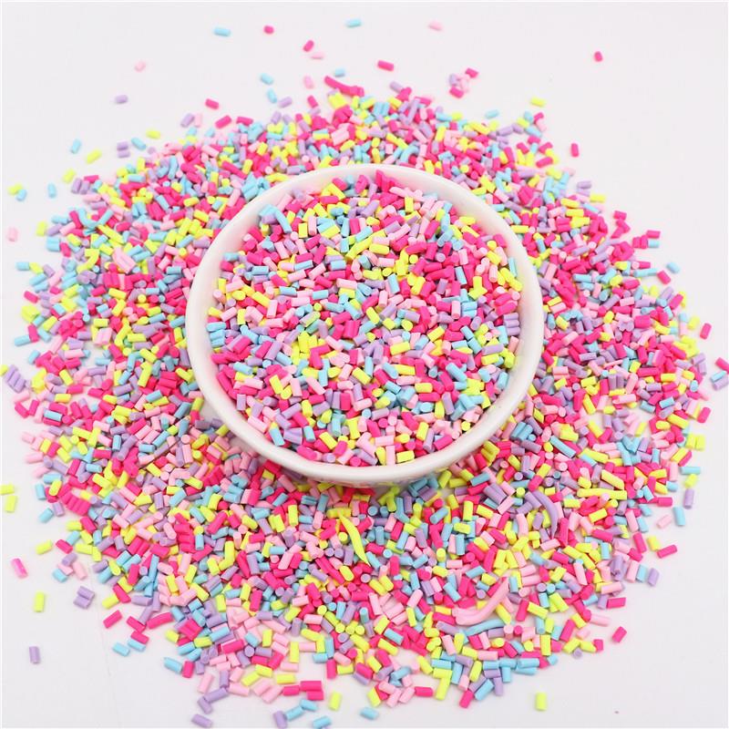 Colourful Mix Cylindrical Polymer Clay Slices Sprinkles for