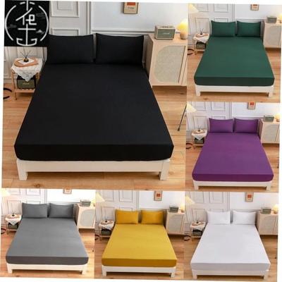 King Size bed sheets fitted sheet pillow cases 纯色床笠 枕套