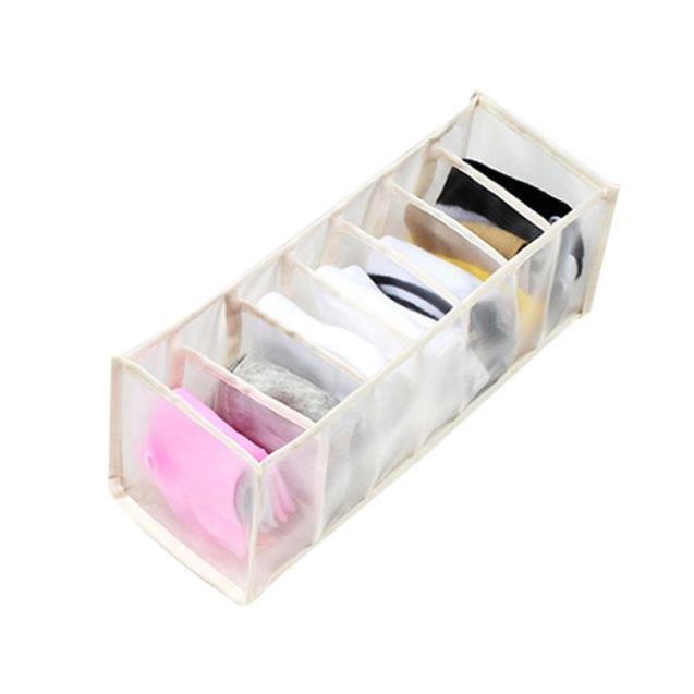 storage box 7 grids bra organizer foldable drawer organizer