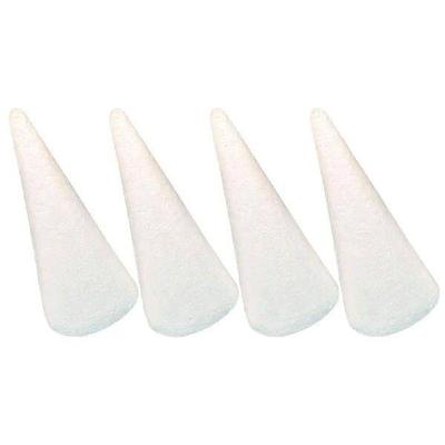 Foam Cones 4 Pcs White DIY Craft Supplies Safe Material