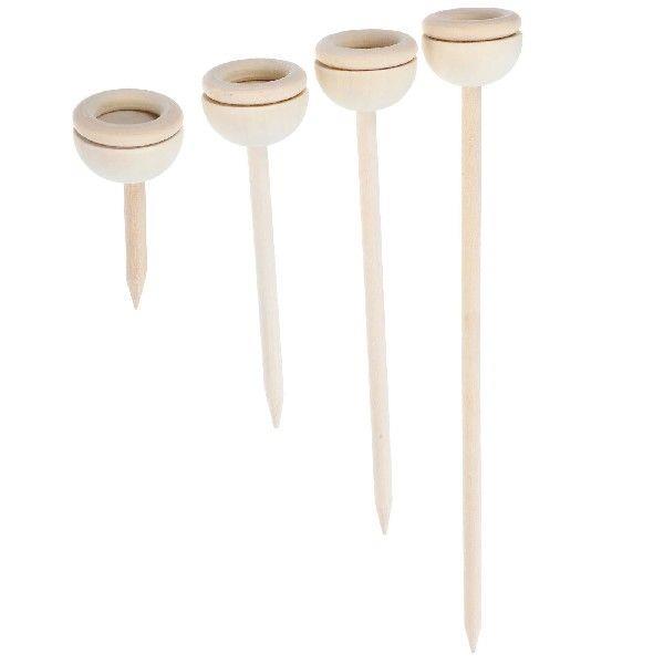 4pcs Wooden Sphere Stand Crystal Display Stand Crystal