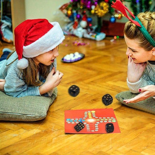 5 Pieces 3D Skeleton Face Gaming Dice Gothic Style Black