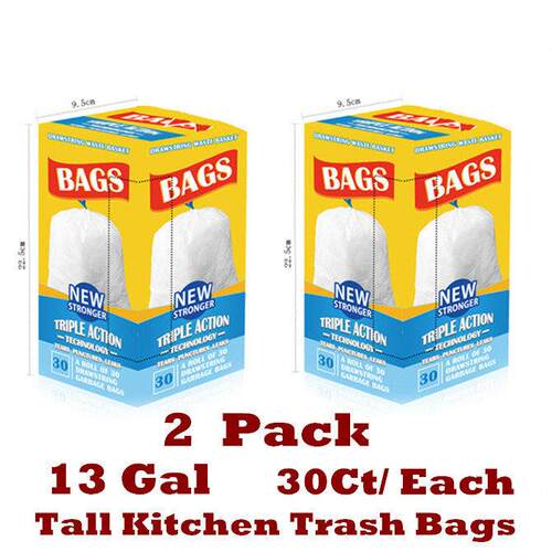 Basics 13-Gallon Tall Kitchen Trash Bag with Draw String