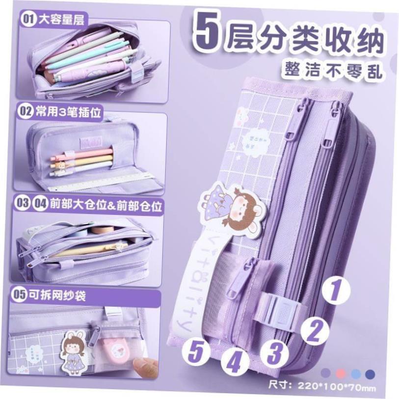 Korea Cute Pencil Cases for Girls Pencilcase Waterproof Canv