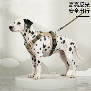狗狗胸背牵引绳大型犬高颜值一体轻薄战术可爱防爆冲背心式斑点狗