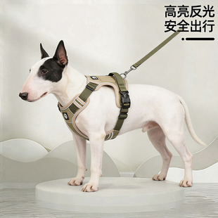 狗狗胸背牵引绳大型犬高颜值一体轻薄战术可爱防爆冲背心式牛头梗