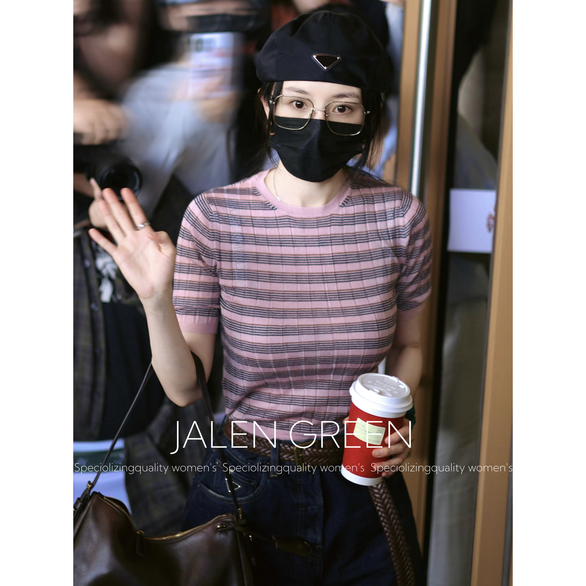 JALEN GREEN单穿内搭都好看！韩系撞色条纹针织小衫显瘦短款t恤女