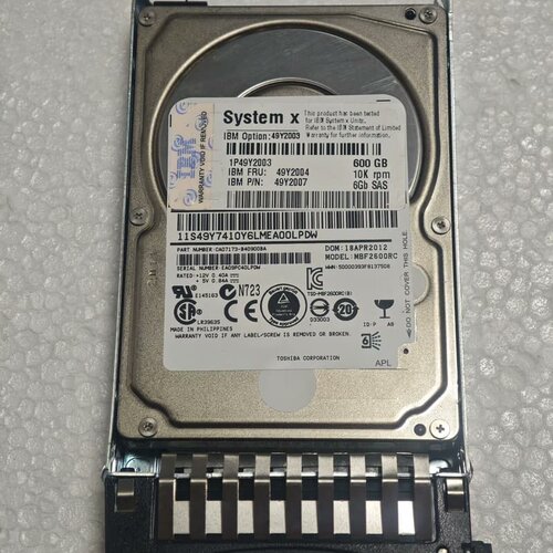 原装IBM 49Y2004 600G 10K SAS 6G