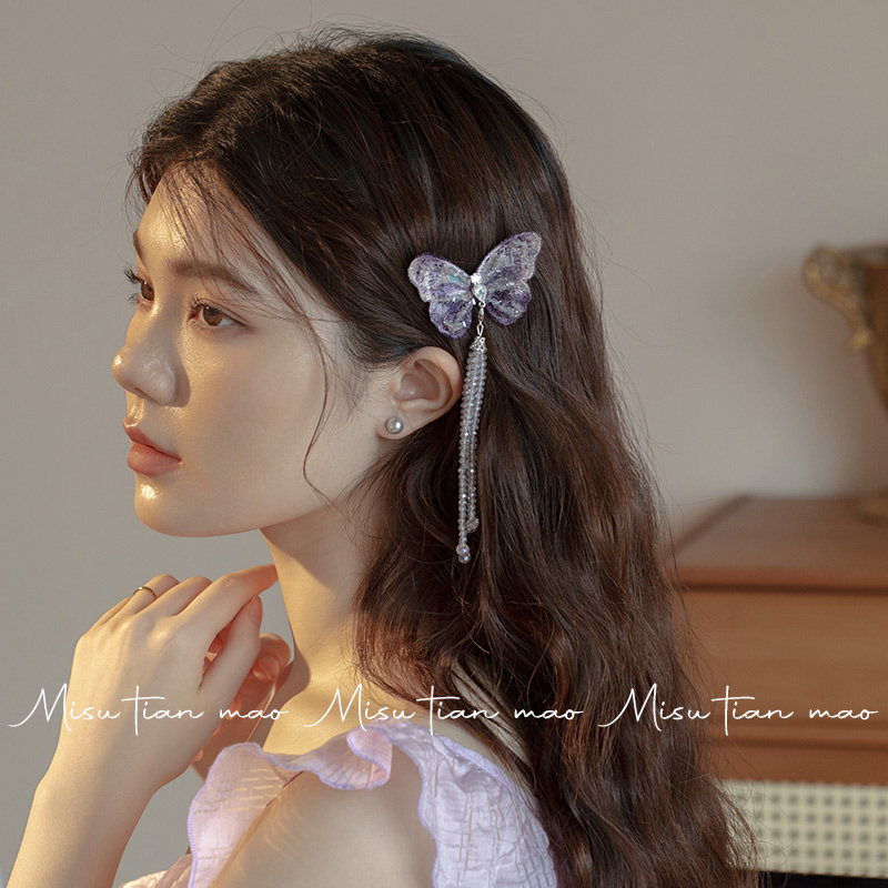 发夹女2025新款高端轻奢高级感蝴蝶边夹女侧边刘海夹前额碎发夹子,饰品/流行首饰/时尚饰品新,发饰,淘宝优惠券,粉丝福利购,淘宝优惠卷