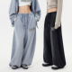 原创复古洗水卫裤 Nova Street 雾蓝喷马骝宽松街头休闲街舞爵士女