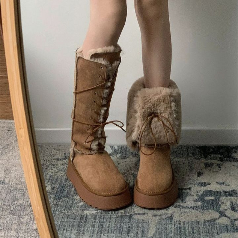 小众两穿高筒毛毛雪地靴女款