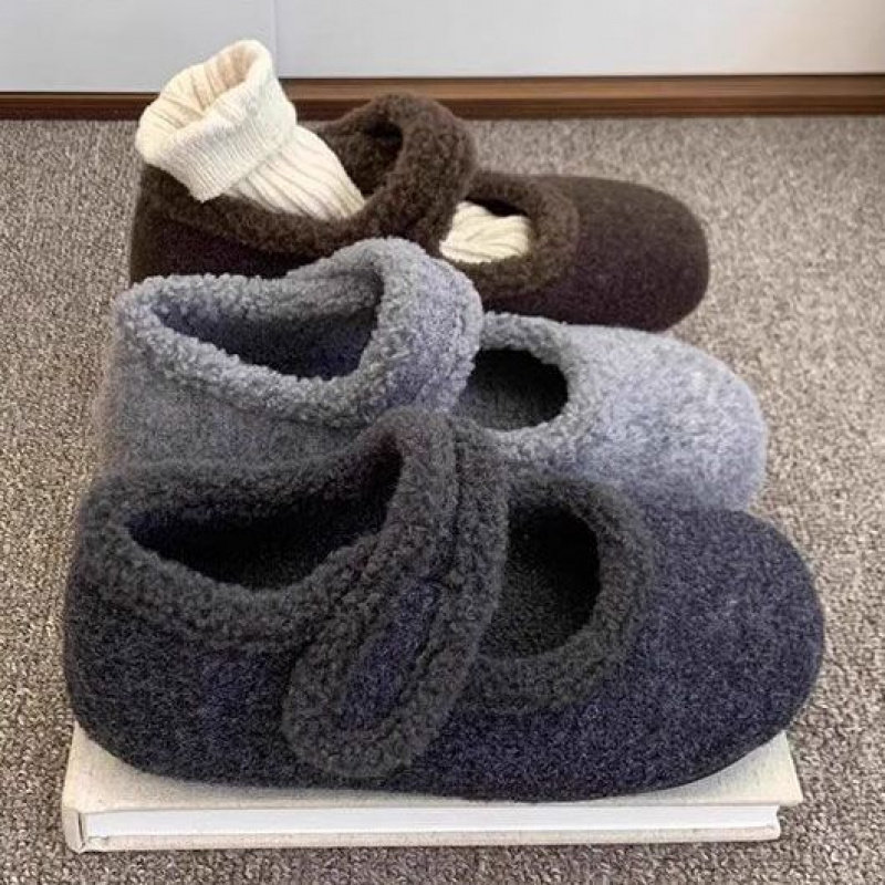 厚底增高毛绒勃肯鞋女