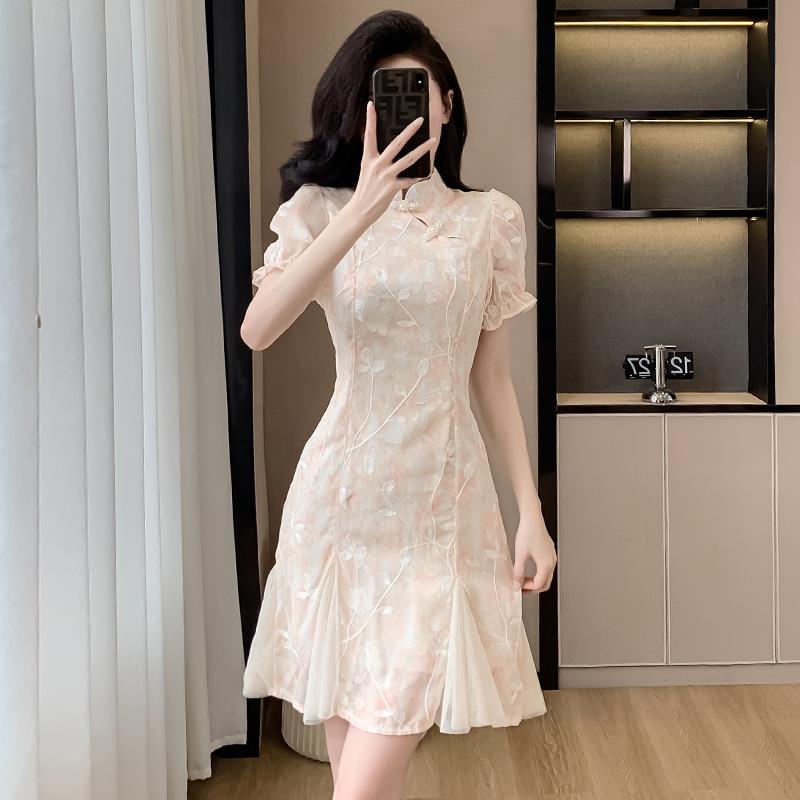 RIERA新中式国风改良旗袍连衣裙夏季年轻款少女小个子高级感绝美