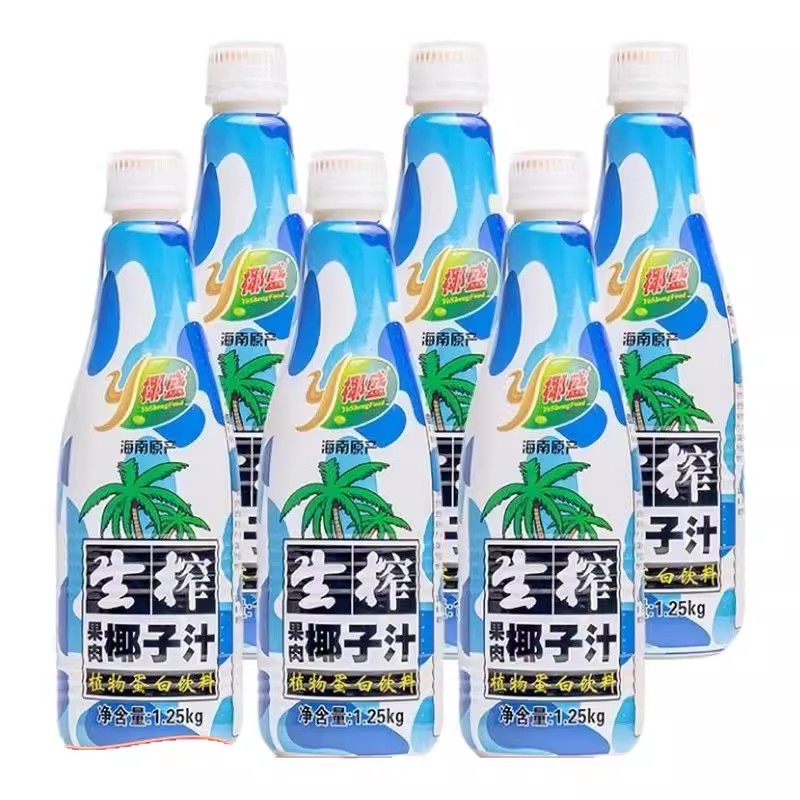 椰盛生榨果肉椰子汁1.25kg*6大瓶