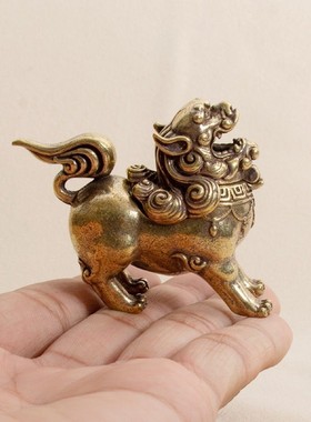 镀铜做旧防古玩瑞兽麒麟朝