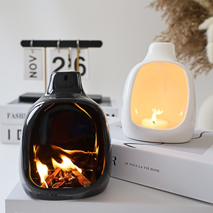 跨境INS风格创意一体式烛台多palo Santo Holder火炉陶瓷香炉托盘