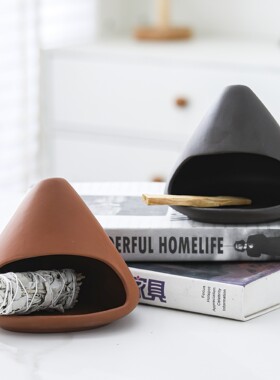 跨境Palo Santo holder陶瓷装饰品秘鲁圣木燃烧盘托盘圣木燃烧器